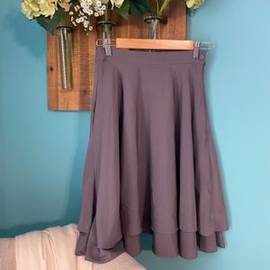 Romantic Silky Grey Double Hem Circle skirt